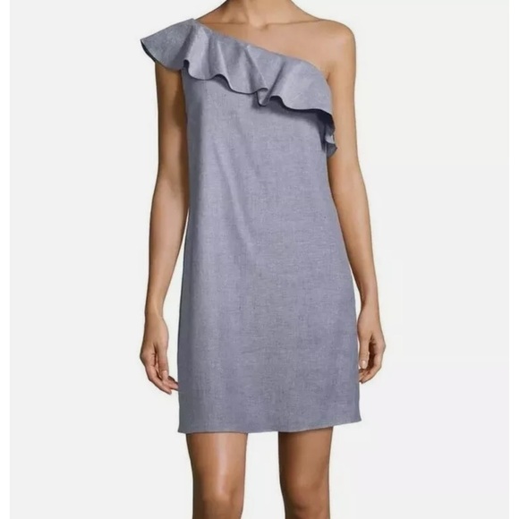 THEORY Alexandra Ruffle One Shoulder Dress - Picture 2 of 7